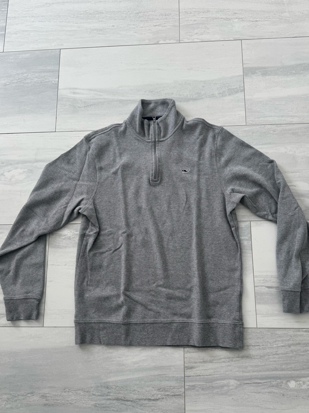 Vineyard Vines Men's Heather Gray Quarter-Zip Pullover